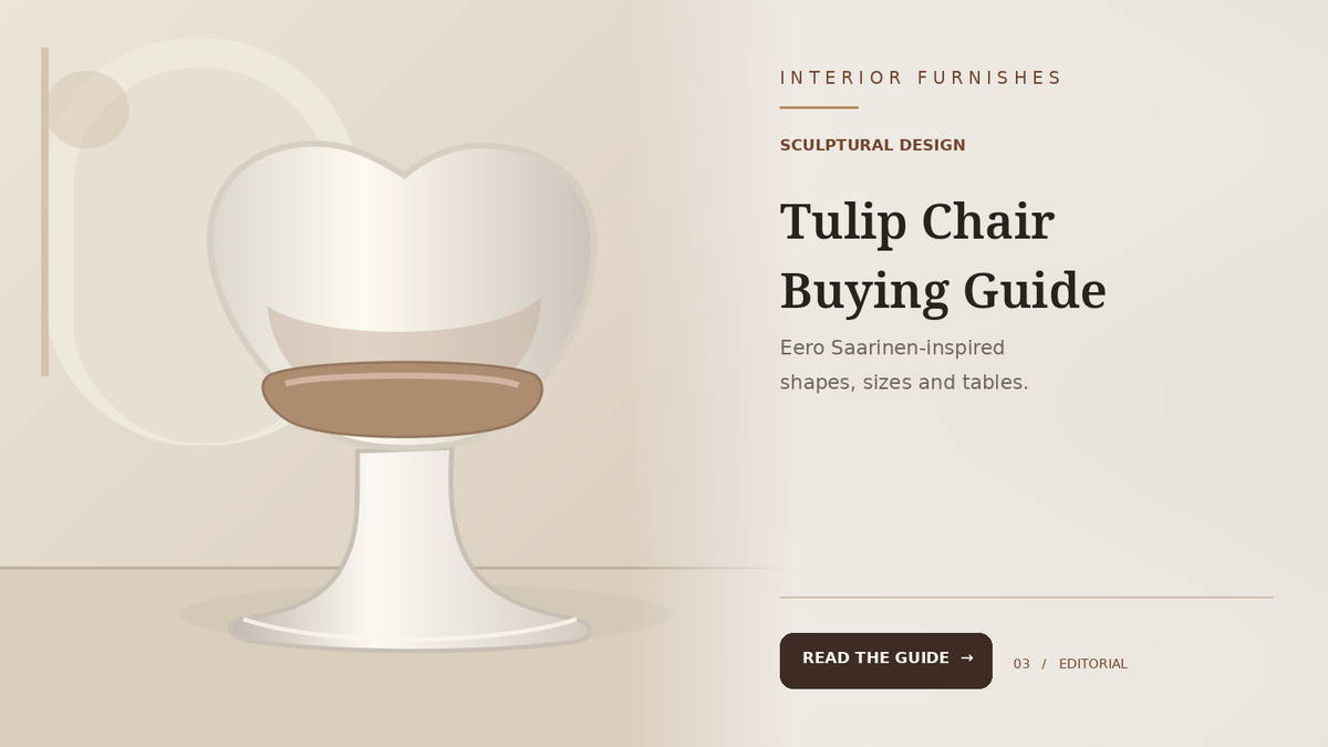 Tulip chair buying guide thumbnail with pedestal-base illustration