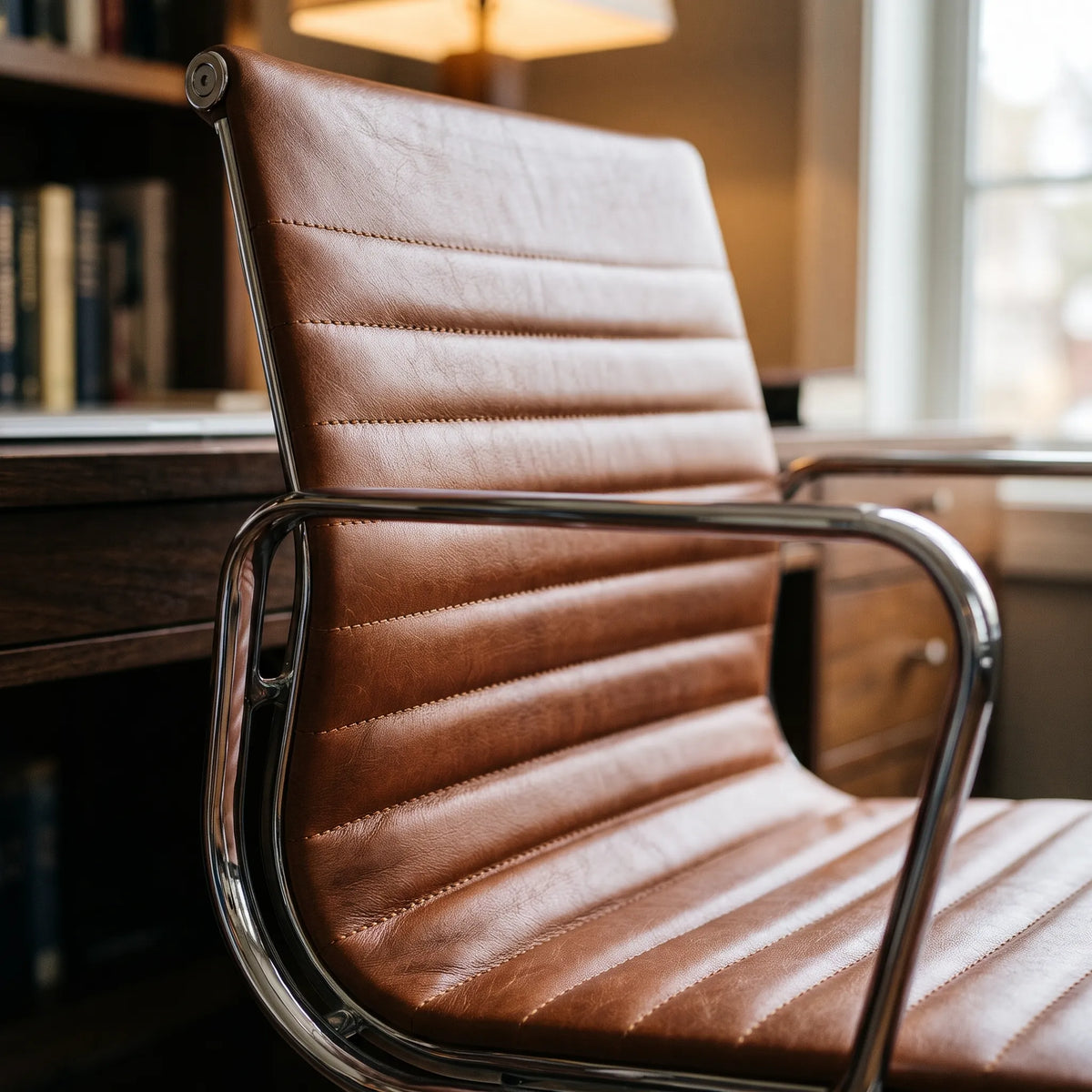 Eames Style EA 117 / EA 119 Thin Pad Leather Chair | Mid Furniture