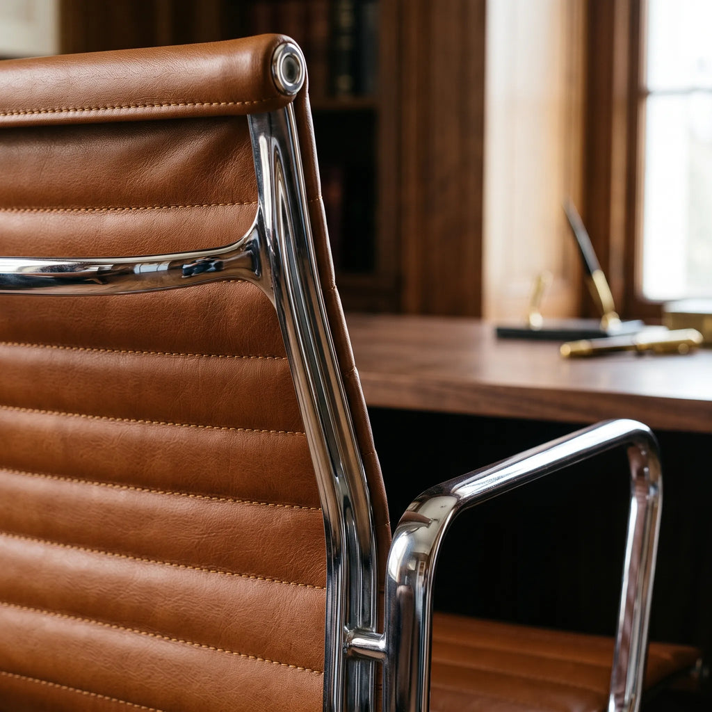 Eames Style EA 117 / EA 119 Thin Pad Leather Chair | Mid Furniture
