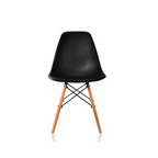 Eames DSW Dining Side Chair with Wooden Legs - Black