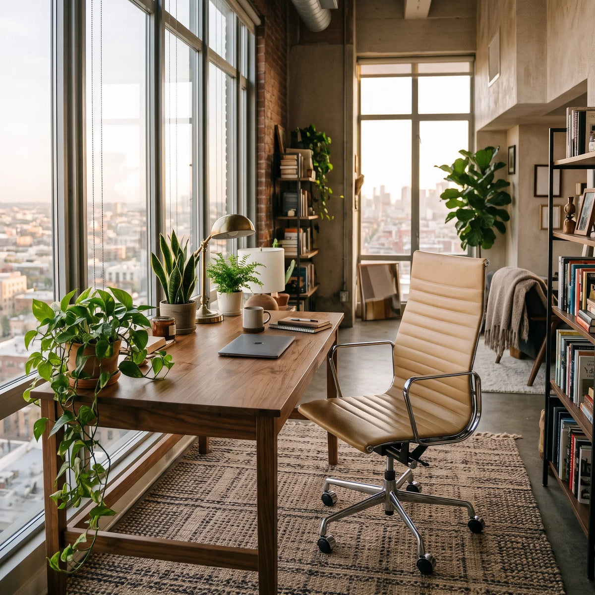 Eames Style EA 117 / EA 119 Thin Pad Leather Chair | Mid Furniture