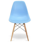Eames DSW Dining Side Chair with Wooden Legs - Light Blue