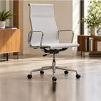 EA117/EA119 Mesh Chair — EA 119 – High Back / White / Chrome Frame — premium lifestyle photo