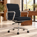 EA217 Low Back Soft Pad Chair – Black / Chrome Frame – premium lifestyle photo
