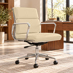 EA217 Low Back Soft Pad Chair – Cream / Chrome Frame – premium lifestyle photo