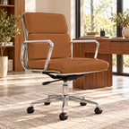 EA217 Low Back Soft Pad Chair – Tan Brown / Chrome Frame – premium lifestyle photo