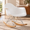 Eames RAR Rocking Armchair – White / Chrome & Wood Runners – premium lifestyle photo