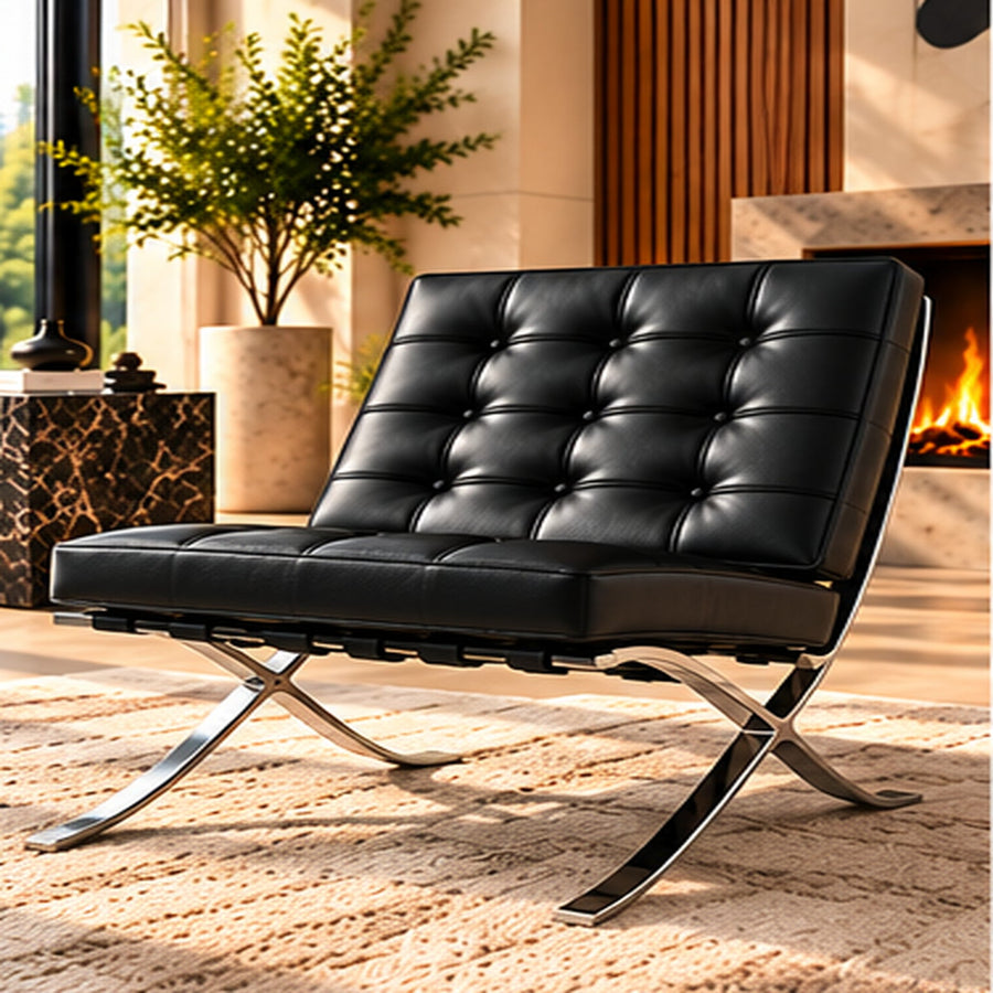Barcelona Chair Replica – Premium Italian Leather (Chair Only)