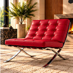 Barcelona chair only, Italian leather, red